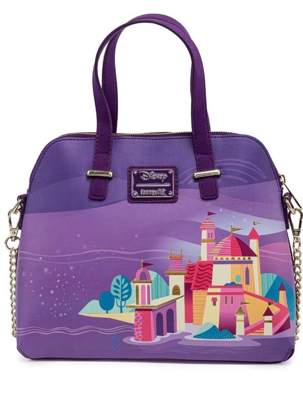 Loungefly Purple Castle Print Dome Satchel